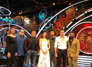 Salman Khan Instagram - ‪Race 3 team at the Bigg Boss House . ‬