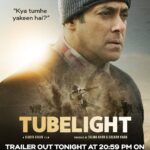 Salman Khan Instagram – Kar lo yakeen, #TubelightTrailer will be here tonight at 8:59 PM. 
#starindia @skfilmsofficial @kabirkhankk @man_on_ledge @TubelightKiEid