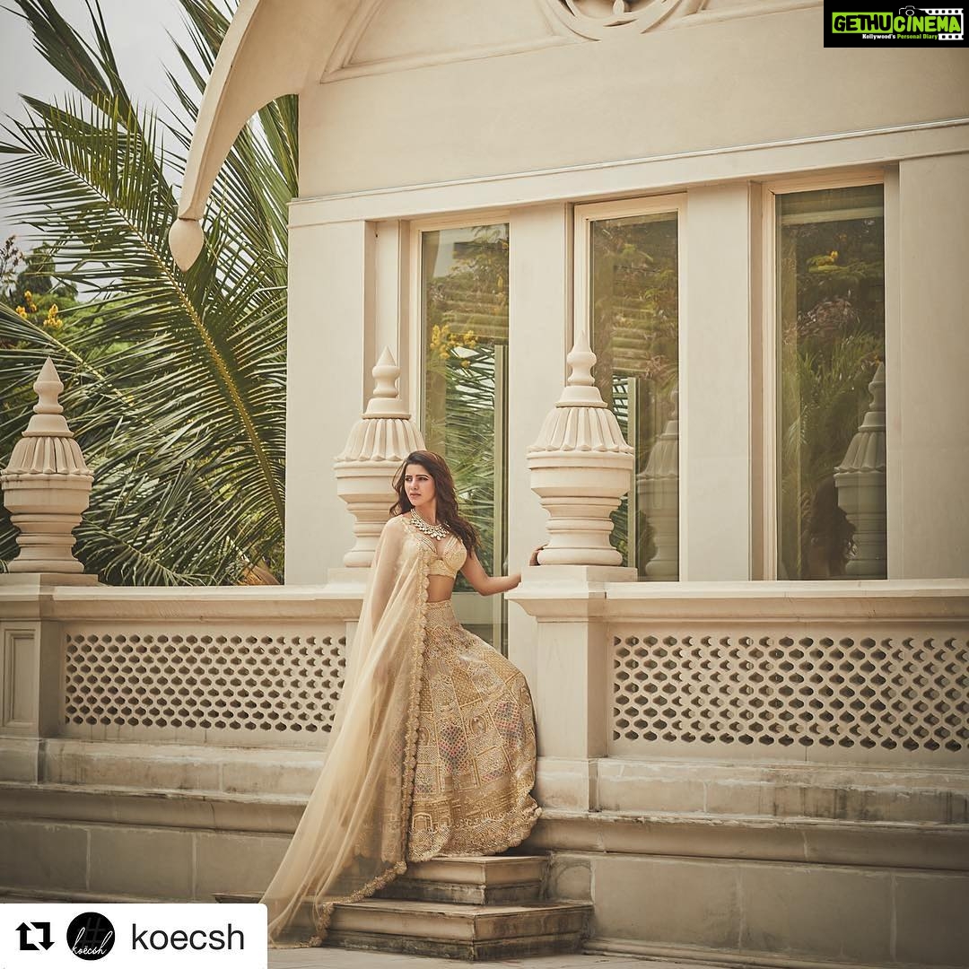 Samantha Instagram - The @KOECSH Lovestory Lehenga 2.0 by @kreshabajaj . . This beauty @samantharuthprabhuoffl giving us major goddess feels! Lensed by the brilliant @rohanshrestha and jewels by @vanrajzaveri. . . Hair and makeup by the lovely @tokala.ravi, @chkrapu.madhu . . #love #koëcsh #lovestorylehenga #koecsh #studio #mumbai #bridal #koecshbykreshabajaj #kreshabajaj