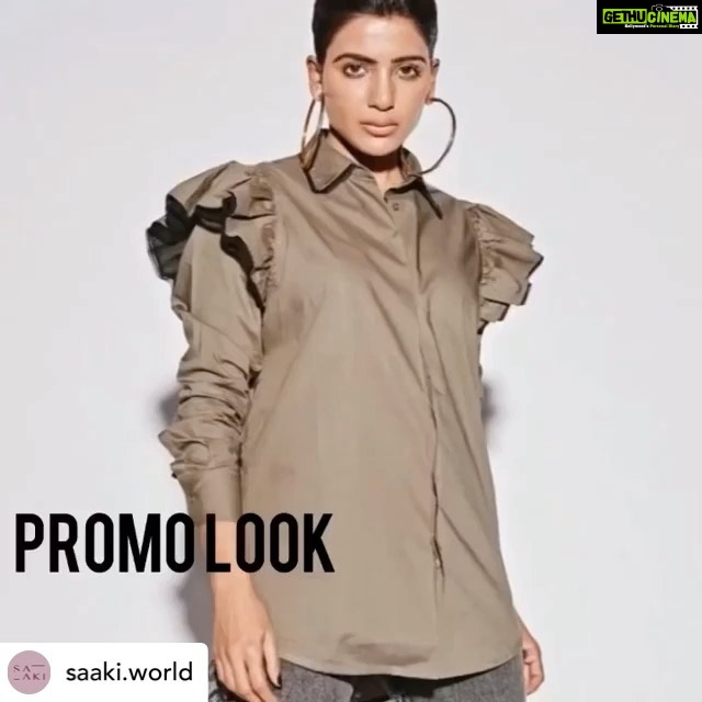 Samantha Instagram - 💜 Posted @withregram • @saaki.world We’re always inspired by our fabulous @samantharuthprabhuoffl and her undying sense of style! Bringing you an *Exclusive limited edition* 2 piece set inspired by Sam’s Bold and Fierce Webseries Promo look. Make a Statement our Grey utility shirt dress with metallic details and Classic black denim jacket Shop now on www.saaki.co #FamilyMan#SamanthaAkkineni#saakiworld#saakiwoman