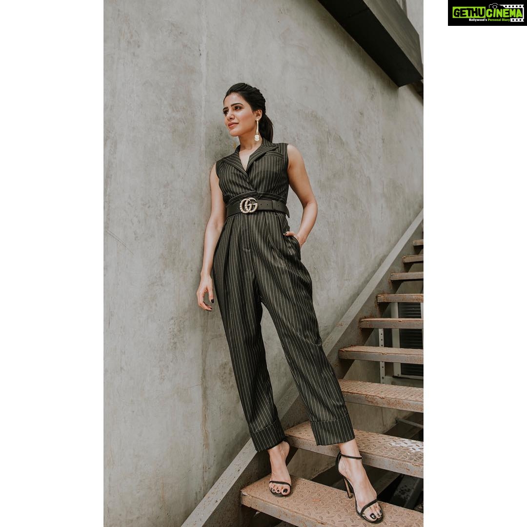 Samantha Instagram - I know youβre thinking πnot another promotional look π... ππππ I feel ya .. I feeeellll yaaa .. September 13th come soon so I can live in pjs and unwashed hair again .. #uturnonsept13 In thIs Jumpsuit by @notebook.official earrings by @one_nought_one_one Belt @gucci Styled by @jukalker π· @eshaangirri M&H @tokala.ravi @chakrapu.madhu