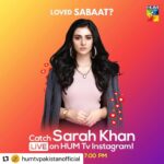 Sarah Khan Instagram – #Repost @humtvpakistanofficial with @make_repost
・・・
Get your questions ready! Your favourite #Sabaat lead, @sarahkhanofficial will be live on HUM TV’s Instagram account tonight 7:00 PM Karachi – The City of Lights