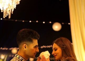 Sargun Mehta Instagram - Meri favorite reel .. Thank you #MATSYAthada for special appearance @ravidubey2312 Outfit @abhinavmishra_ @quirk_india Jewellery @balkishanjewellers Styled by @d_devraj