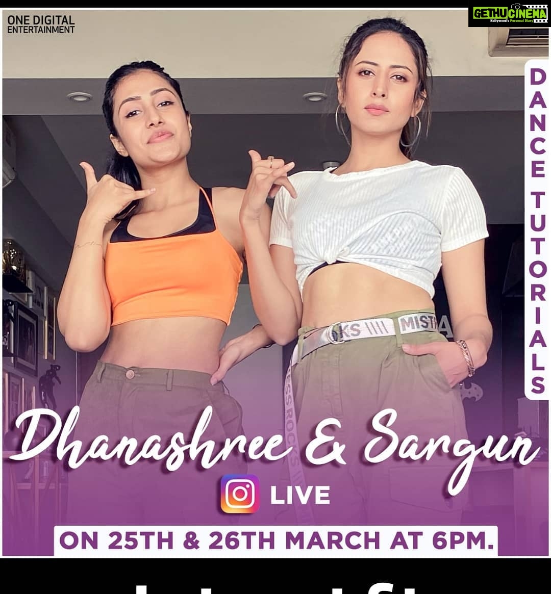 Sargun Mehta Instagram - I was bored so i thought i would learn a dance routine on video call and then realised we could do it live on Instagram as everyone is bored😄. Ghar raho , fit raho . Join us today for a fun class . Choreographer- @dhanashree9 Student - me Song - lehnga by jass manak