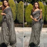 Sargun Mehta Instagram - The saree feels .... Saree - @anitadongre