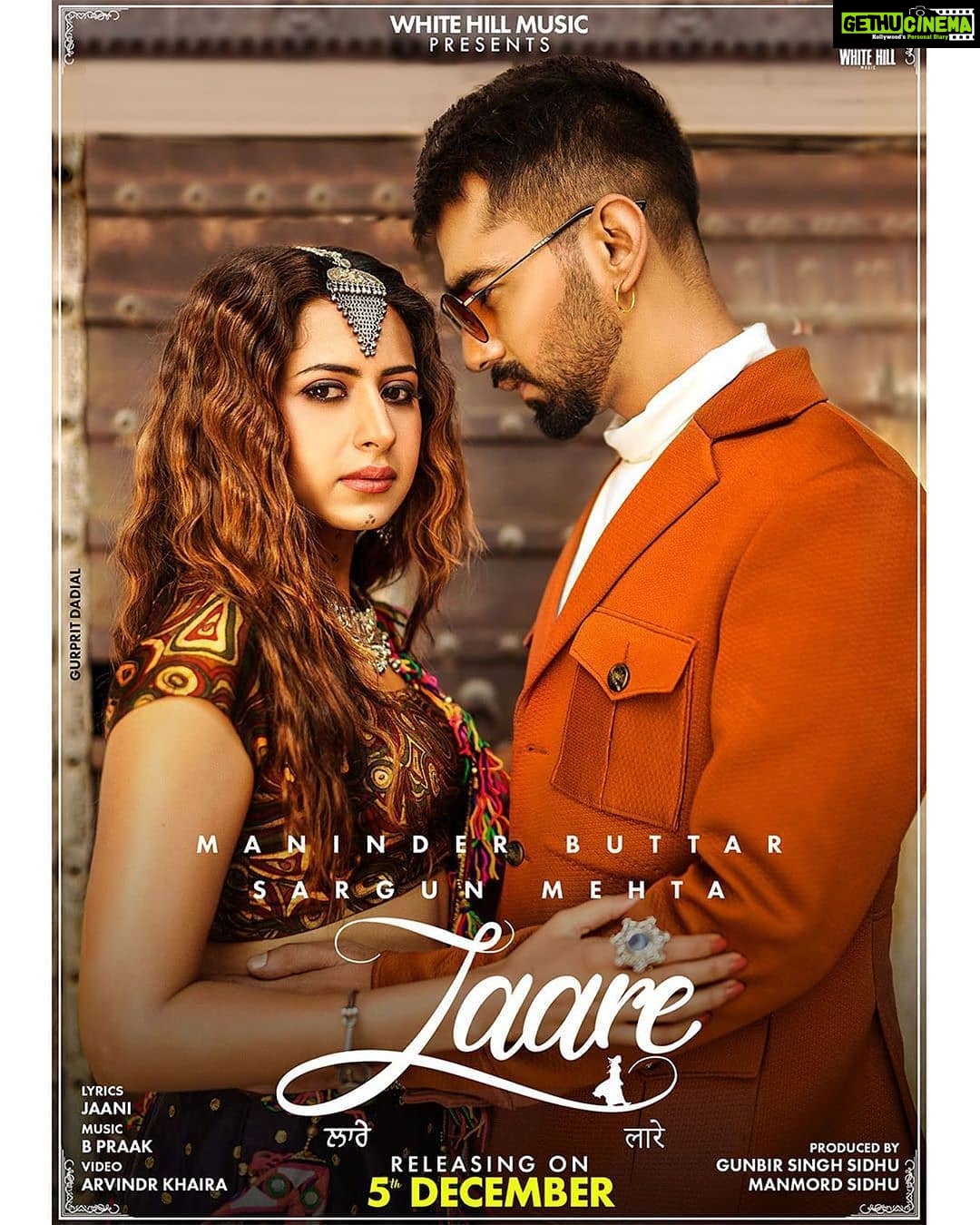 Sargun Mehta Instagram - Mainu pata bas #LAARE❤️ aa Ve tu viah ni karauna mere naal @jaani777 ka likha, @bpraak ka music, @manindarbuttar ki awaaz , @arvindrkhaira ki direction toh fer sochne ki zaroorat nahi thi. #QISMAT song wali team naal ek waat fer❤❤ Thank you guys. You are amazing 😁😁😁😁 5th December nu video on @whitehillmusic