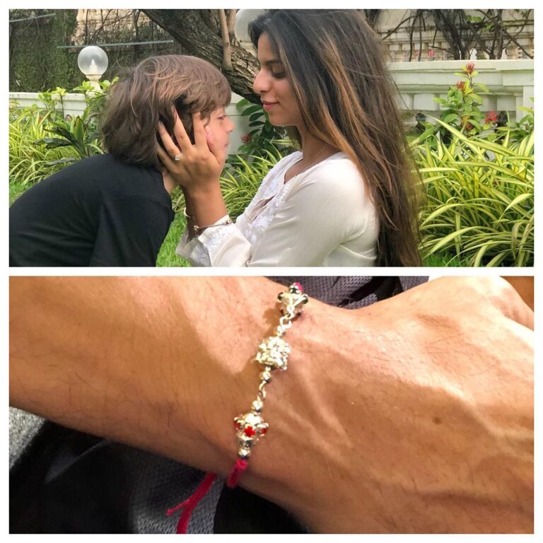 Shah Rukh Khan Instagram - Raakhi done...with a promise in the family to respect all women. Respect for women will make u inspired, make u tender hearted & morally strong. Happy Raakhi to all ye bros out there...& respect to all sisters.