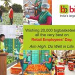 Shah Rukh Khan Instagram - Wishing 20,000 bigbasketeers all the very best on Retail Employees’ Day. Aim High. Do Well in Life. @bigbasketcom