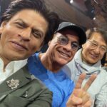 Shah Rukh Khan Instagram - Khan, Damme, Chan at the #JoyForum19. The joys all mine as I got to meet my heroes. @jcvd @jackiechan @joyforumksa