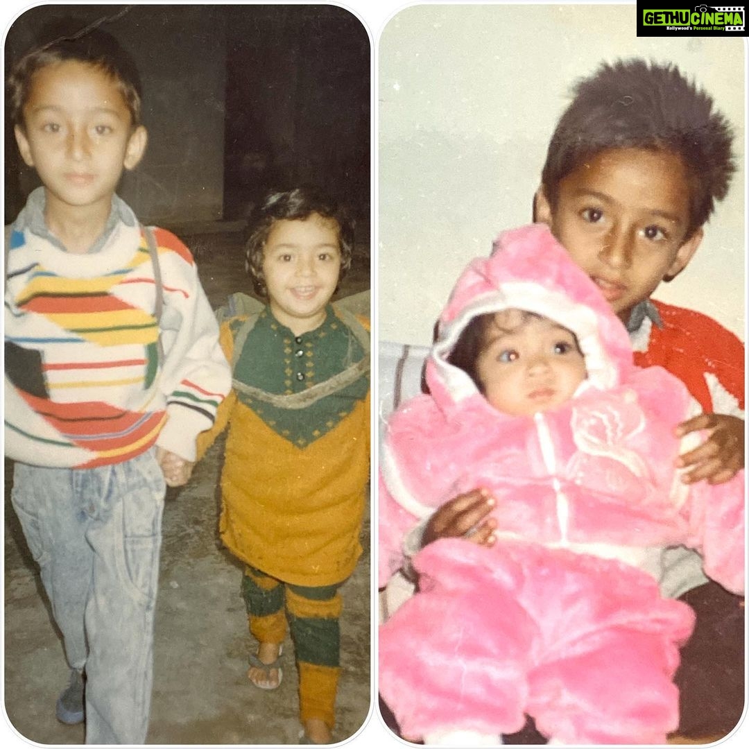 Shaheer Sheikh Instagram - Sisters are a blessing and I was blessed twice. For the times when I needed counselling, emotional support or just wanted to talk, I would always run to Aleefa. And when it came to all the madness, fun, troubling people or just stupid silly jokes Ifrah was always there. So in short I have been the luckiest brother in the world to have such ideal sisters #AleefaAndIfrah Moreover, I would also like to thank my parents for treating me and my sisters as equals...because that’s how I look at the world now. Actually I think they were loved a little more because they were very good at studies and I was not 😅 #DownMemoryLane #fromthebeginning #bachpanse #stayhome #staysafe