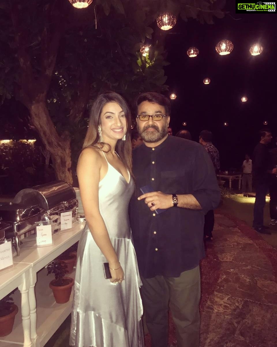 Sherlin Seth Instagram - With the legend himself. I always get so mesmerized by his humbleness and grace. It was an amazing experience working with you sir :') @actormohanlalofficial . Thank you so much for the opportunity, you indeed are an inspiration. #neerali #myfangirlmoment #lalettan @missindiaorg