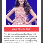 Sherlin Seth Instagram - Hello everyone, Hope you all are doing awesome :* The voting link for the most desirable woman 2017 Chennai times is available, kindly support and share, the link is in my bio :)