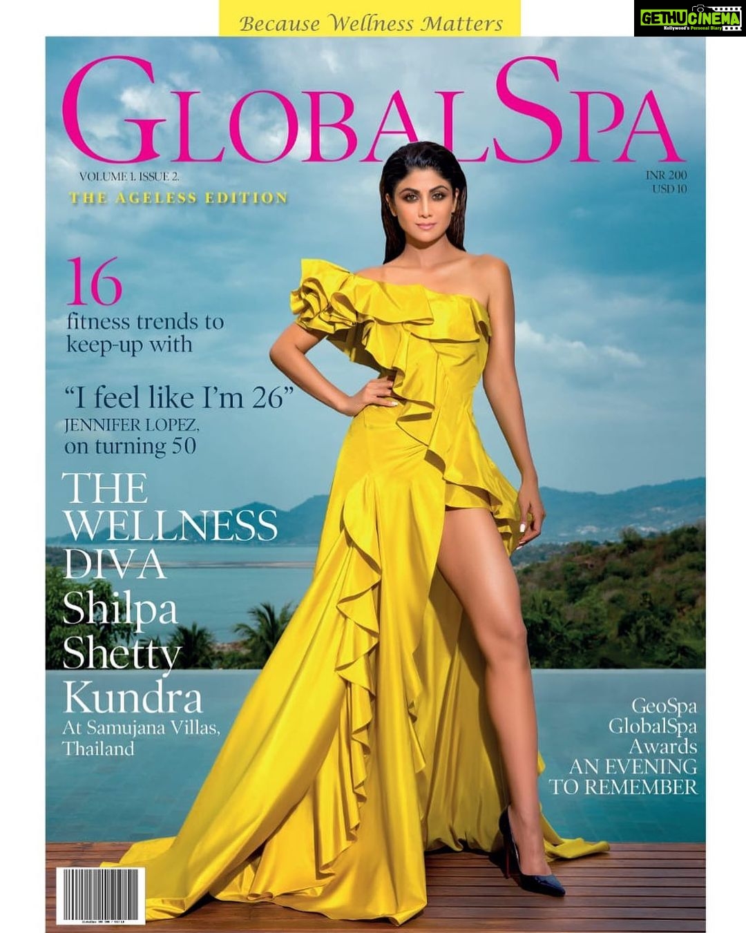 Shilpa Shetty Instagram - Cover time!! Summer vibes on the cover of the @globalspa_mag, speaking about the importance of clean eating, a disciplined lifestyle, and a little bit of sunday binging. Shot at the beautiful @samujanavillas in Koh Samui was the cherry on the cake 😄 Thank you, @tat.india @parineetasethi for all the love ♥️💥 @globalspa_mag Location: @samujanavillas Outfit: @gauriandnainika Shoes: @louboutinworld Styled by: @chandanizatakia @mohitrai Styling Assistant: @tarangagarwal_official Make up: @ajayshelarmakeupartist Hair: @sheetal_f_khan Photographer: @vikram_bawa Managed by: @bethetribe Reputation Management: @media.raindrop Videographer: Nikhil Radhayaksha #globalspa #globalspamagazine #wellness #globalspajulyaugissue #agelessissue #globalspawellnessdiva