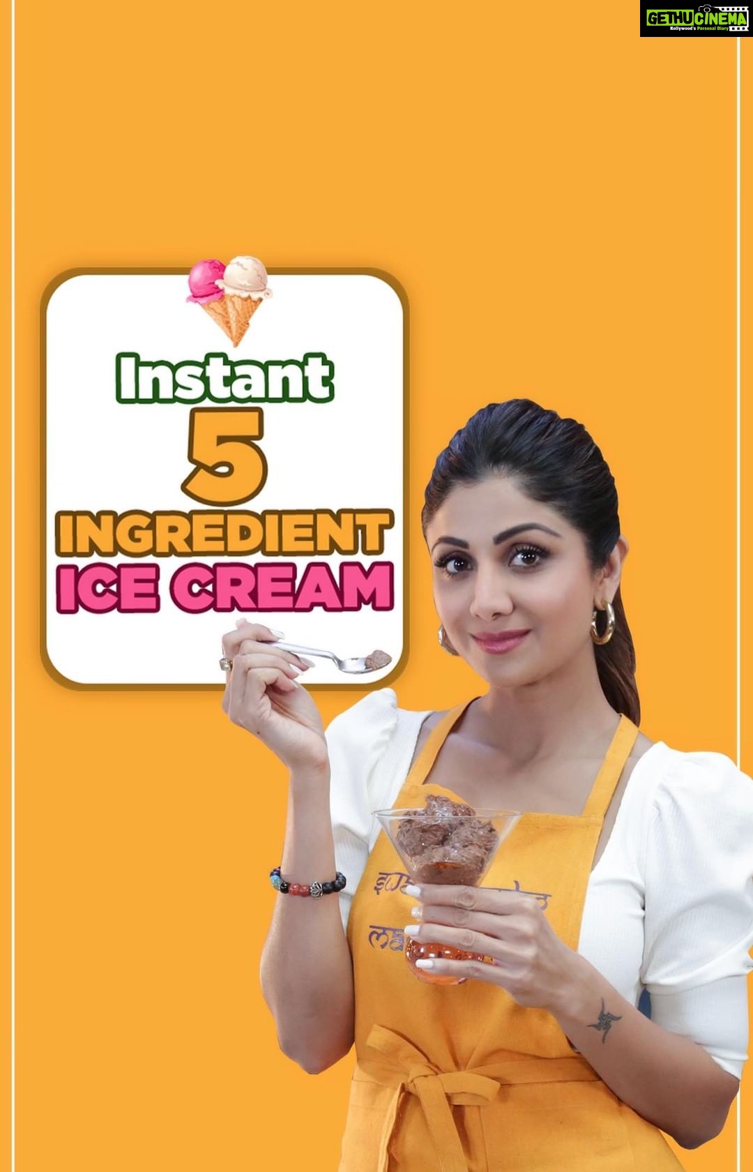 Shilpa Shetty Instagram - The summers call for a binge on this instant guilt-free ice cream, even if it's not on a Sunday. It's one of my easy to make recipes, called the 5 Ingredient Ice cream. Made with unsweetened cocoa and frozen bananas... but you can add coffee if you don’t like cocoa. Try out this Super Cool recipe for all the summer ice cream cravings and let me know how you like it.
