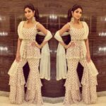 Shilpa Shetty Instagram - AbuDhabi #eventdiaries Wearing: @ridhimehraofficial Earrings: @sachdeva.ritika Stack : @amrapalijewels @minerali_store Styled by: @sanjanabatra Assisted by: @shikha_14 Hair: @sheetal_f_khan Managed by: @bethetribe #ethnic #sharara #frills #eventready