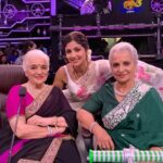 Shilpa Shetty Instagram - Can’t express my gratitude to these #legends #waheedarehman ji and #ashaparekh ji for gracing us with their presence on #superdancer . It was the most surreal experience .. just to be able to share stage, sing and dance ( after nearly 30 yrs) with #waheeda ji is inexplicable😅 #Asha jis wit and humility was overwhelming.Must watch #superdancerchapter3 this Saturday and Sunday instafam . #mustwatch You must be careful about what u wish for .. Wishes can come true.. Mine did.. Today !😇🥳😁♥️🧿 #vintage #oldisgold #legends #legendary #icons #film #memories #nostalgia #gratitude #incredible #happiness #tv #shooting