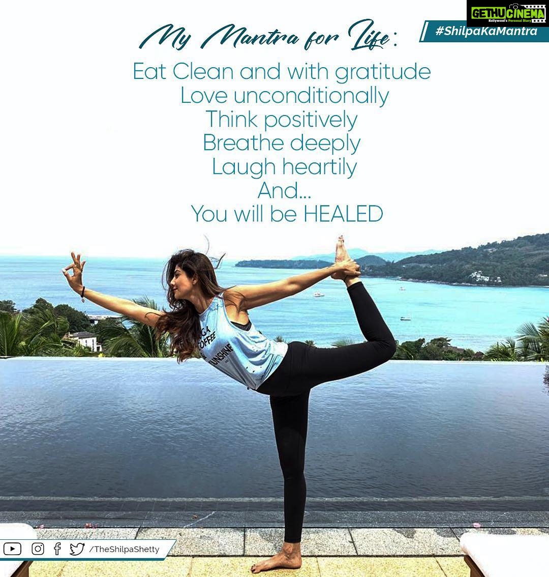 Shilpa Shetty Instagram - Everyone has a life mantra that they swear by... this is mine! The secret to a healthy and happy future depends on your daily checklist. It is never too late to lead a life filled with positivity, laughter and love. #ShilpaKaMantra #TuesdayThoughts #goodhealth #motivation #positivethoughts #love #laugh #simplesoulful #ssapp