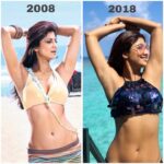 Shilpa Shetty Instagram - #Bouncing into the #10yearchallenge be like... 🤪🤩 Chanced upon this old picture and realised I’m striking the same pose since 2008... 💁🏻‍♀☺ 2008-Still being called “Baby” 2018- After a Baby 😂🤪 That’s why I say .. “Yoga se hi Hoga “ 😅🧘🏾‍♂️ #samesamebutdifferent #instagood #hot #beachbody #poser #yoga #yogi