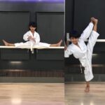 Shilpa Shetty Instagram – Had to share these pics 😬Soooo proud of my 6year old son #viaanrajkundra .. Consistency is the mother of mastery.. and he’s understood that at a young age. @tigerjackieshroff keep inspiring him😬🤗😇 #practice #proudmom #gratitude #inspire