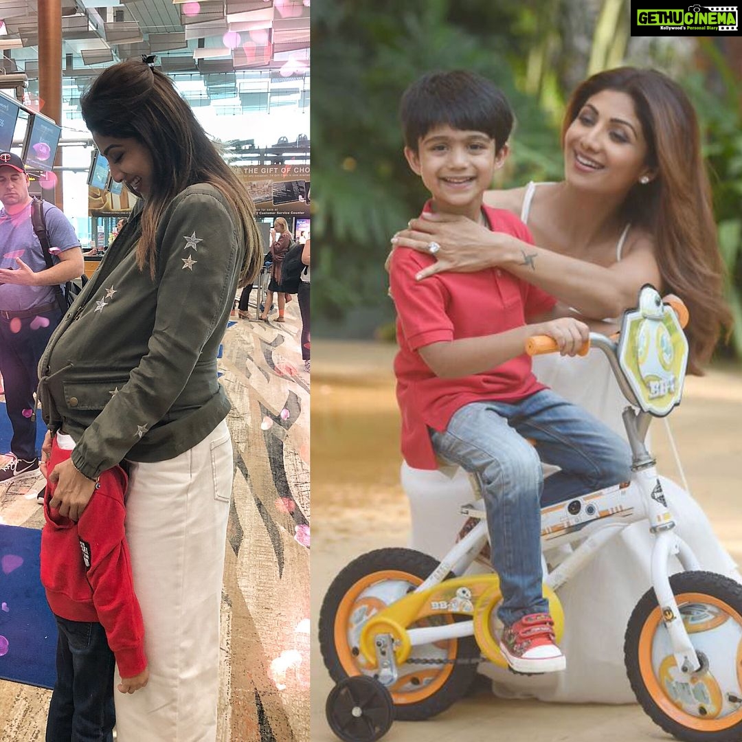 Shilpa Shetty Instagram - This is the best role of my life, and I already won an award in the form of you before I played it😇Still feels like yesterday when you were inside me.. Gosh! how time flies.Its amazing to now see my heart beat outside of me...Viaan-Raj , Thankyou for choosing me😬😍😘And I got my FIRST handwritten card today🤗😢😬Happy Mother’s Day to my mom , love you to the moon and back ..and to all you #SuperMoms #wonderwomen , Sending u all a #grouphug #loveyourmom #respect #gratitude