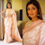 Shilpa Shetty Instagram – In Delhi to talk at the #wellness360 #ficciyflo flo #delhichapter.
Sari @jayantireddylabel, earrings @tanzila_rab_designs cuffs @minerali_store
Styled by @sanjanabatra assisted by @shikha_14 @ashni4 
Hair @sheetal_f_khan
Managed by @bethetribe 
Photographed by @tushar.b.official #summerstyle #sarinotsorry #pinkofhealth #gratitude #wellness #healthiswealth