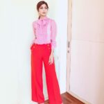 Shilpa Shetty Instagram - Ready for a Brand event in Delhi styled by @mohitrai Top - @dolcegabbana at @mytheresa.com Pants - @scotch_official Earrings - @viangevintage Shoes - @charleskeithofficial Makeup by @ajayshelarmakeupartist, Hair by @sheetal_f_khan, Managed by @bethetribe #colours #keepitsimple #classy #bright #instagood #brandevent