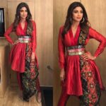 Shilpa Shetty Instagram – Superdancer shoot today in @amitaggarwalofficial outfit, @hm hoops, @isharya @myraaraheja rings & @louboutinworld heels
Styled by @sanjanabatra Assisted by @akanksha_kapur. 
Make up @ajayshelarmakeupartist 
hair by @sheetalfkhan
Managed by @bethetribe #judgemode #indoglam #desiwithatwist #instapic #instaphoto #ootd