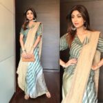 Shilpa Shetty Instagram - All set for an important cause called #Manyata . Styled by @mohitrai Jewels @suhanipittie Saree @urvashikaur Shoes @aprajitatoor #sarinotsorry #sarilove #launch #glamalways #bethetribe