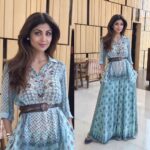 Shilpa Shetty Instagram – In Lucknow for the Safaigiri awards.. wearing a clean silhouette , pallazos and Kurti by @anitadongre  #cleanliness #awards #swachchbharatabhiyan