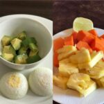 Shilpa Shetty Instagram – Breakfast today yummy papaya pineapple (Fruit first) followed by 1/2 an avocado  and 2poached eggs😬👌#heartybreakfast #breakfastgal #swasthrahomastraho #neverskipbreakfast