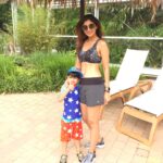 Shilpa Shetty Instagram – Mommy-sonny in Sunny Wolburn. #sontime #swimtime #londondiaries #centreparcs