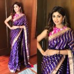 Shilpa Shetty Instagram - In Goa ready for a Brand endorsement event styled by @sanjanabatra. Tap for credits😬My South Indian genes seem to have a bias towards this style😬😍#workmode #brandendorsement #saristory #volini