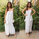 Shilpa Shetty Instagram - Summer is in and couldn't think of a more apt attire. Wearing this pretty organic cotton and healing garment from @houseofmilk . Love it @reshmamerchant ,so comfy😘😬#summery #cotton #comfy