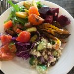 Shilpa Shetty Instagram - My sumptuous salad plate from the buffet( before lunch). Fresh beetroot ,tomatoes,grilled zucchini ,purple cabbage and rocket leaves, couscous with cucumber and raisins. #swasthrahomastraho #healthychoices #eatraw #foodforthesoul #gratitude #srilanka