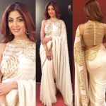 Shilpa Shetty Instagram – At the #Umang show today. Wearing @mayyurgirotraofficial @anmoljewellers :)
#sarilove #pristine