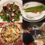 Shilpa Shetty Instagram - Cooked for Hubby (Date night @home )while my son was sous-chef😬Menu :Quinoa n Rocket salad with cranberries candied walnuts, goats cheese and beet, Steamed asparagus with sesame sauce and Gluten free basil pizza with zucchini cherry tomatoes,mushroom topped with an egg n truffle oil 😅😬 Must try it,Yummm #chefmommy #happyhubby #foodlove #instafood