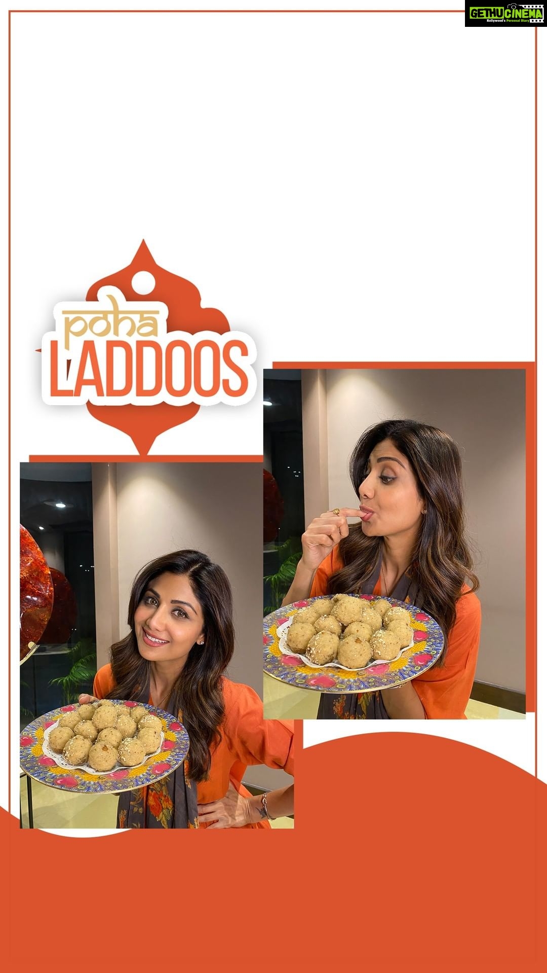 Shilpa Shetty Instagram - It’s an unusual festive season with social distancing, masks, and sanitizing protocols to be followed. Not to forget that tending to our immunity is paramount. But, that doesn’t mean that one can’t gorge on some delicious laddoos during Diwali. Presenting to you: 'Poha Laddoos'! These are loaded with iron, are gluten free, have NO refined sugar, and taste just as divine!😍 USP: Super quick & really easy to make. Do try them at home! My Sweet Diwali gift to you, from my home and heart. Wishing you and all your loved ones a Happy Diwali & a prosperous New Year 🎇🪔🎆 @simplesoulfulapp . . . . . #SwasthRahoMastRaho #TastyThursday #HappyDiwali #laddoos #pohaladdoos #desserts #healthy #sweets