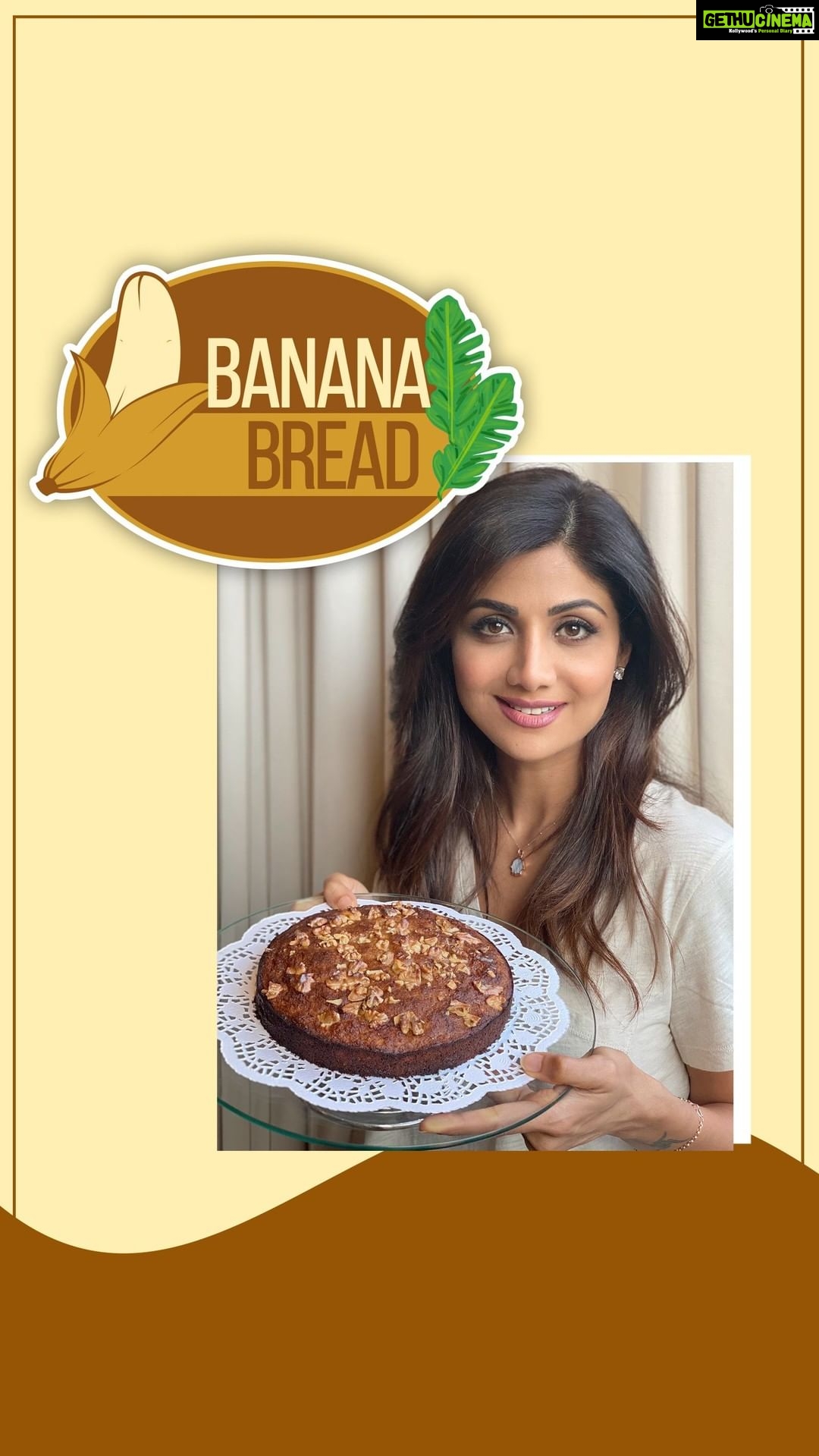 Shilpa Shetty Instagram - “Mom, can I have the yummy Banana Bread today?” Requests like these are hard to refuse, especially when your kids love & relish the healthier options. Viaan’s favourite Banana Bread with walnuts is an amazingly healthy cake, which is free from any kind of refined sugar or flour. If you’re a complete vegetarian like me, you can even replace the eggs with 1 tbs of flaxseed powder mixed with 3 tbs of water acting as one egg replacement. This cake is high in fibre, keeps the kids full, and keeps processed foods at bay. The best part? It’s a super quick & easy recipe. Do try this one out for your kids. They’ll love it! @simplesoulfulapp . . . . . #SwasthRahoMastRaho #TastyThursday #BananaBread #desserts #healthy #cleaneating #SSApp