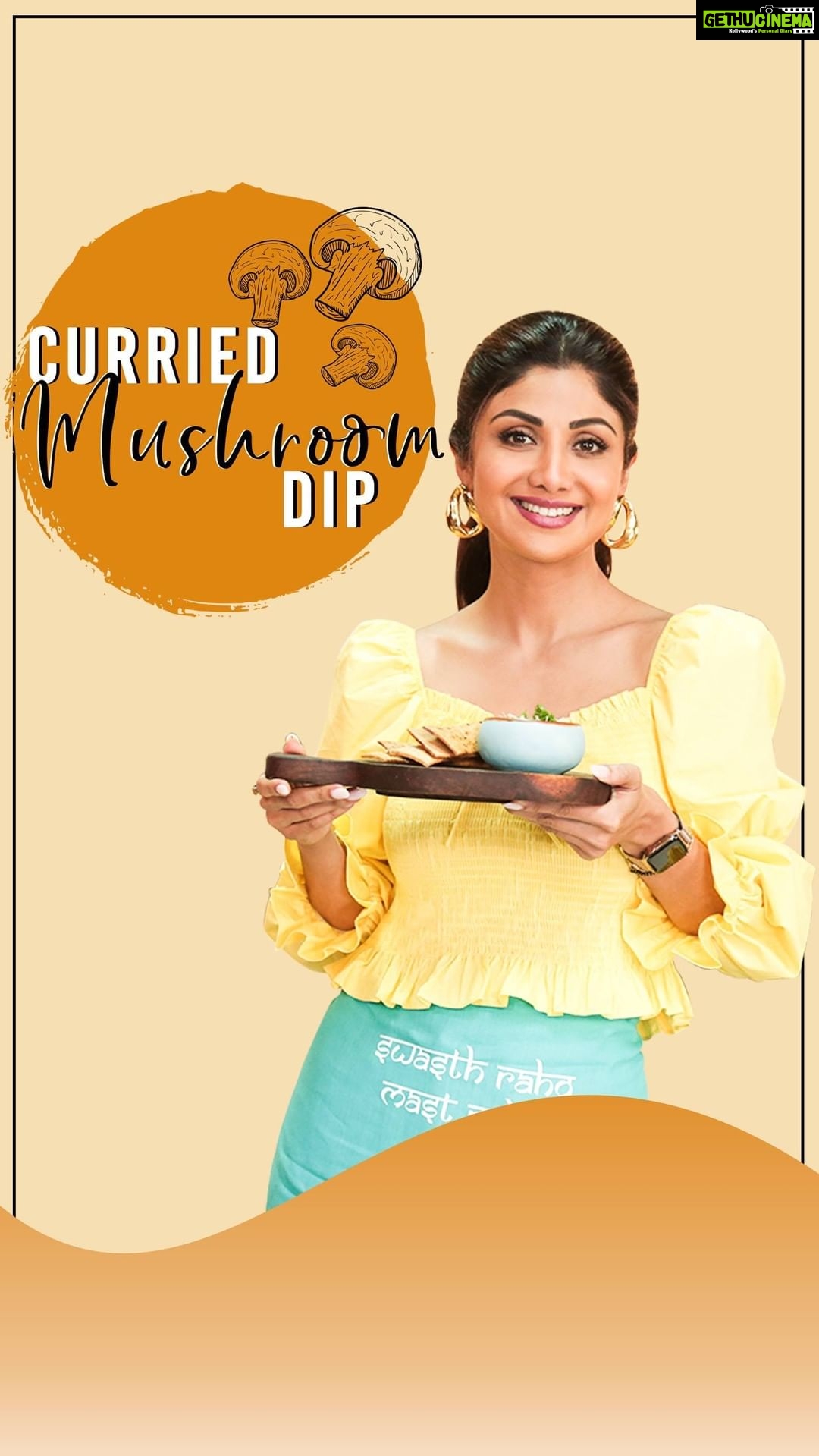 Shilpa Shetty Instagram - A lot of us have been experimenting with the food we make at home... creating new dishes with the same ingredients can be such a challenge. So, here's something that I had tried and loved: the Curried Mushroom Dip. It's a delicious, nutritious, and filling snack that will please your taste buds. It's a simple, easy, and quick recipe. Crackers go really well with this dip. Before you cook them, make sure you clean the mushrooms well. Do try it out. @shilpashettyapp . . . . . #SwasthRahoMastRaho #TastyThursday #SSApp #dips #snacks #mushroom #healthyeating #cleaneating