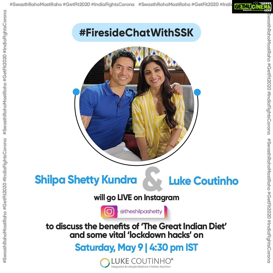 Shilpa Shetty Instagram - This lockdown period has affected many things... our personal and professional lives have changed drastically, our thoughts are a lot more focussed on the future, we’re eating home-cooked food more often, and so much more. Not just us, even our children are living in a very confusing time. So, we have Holistic Lifestyle Coach Luke Coutinho (@luke_coutinho) joining this week’s #FiresideChatWithSSK and we’ll be addressing issues like nutrition, depression, and a lot more. Join us on Instagram (@theshilpashetty) on Saturday, May 9 at 4:30 pm IST. Look forward to connecting with you all! . . . . . #SwasthRahoMastRaho #GetFit2020 #LukeCoutinho #IndiaFightsCorona #COVID19