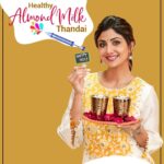 Shilpa Shetty Instagram - HOLI HAI!!!🌺🌸🌼 Amid all the festivities, it's often difficult to sustain energy levels throughout the day. That's exactly what the Healthy Almond Milk Thandai offers! It is a nutritious energy-booster, which acts as an instant coolant and is a great alternative for vegans too! It can be made using regular milk as well! Perfect, isn't it? Do try it out. Happy Holi!❤🧡💛💚💙💜💖 . . . . . . . . #SwasthRahoMastRaho #TastyThursday #HappyHoli #GetFit2020 #thandai #almondmilk #vegan