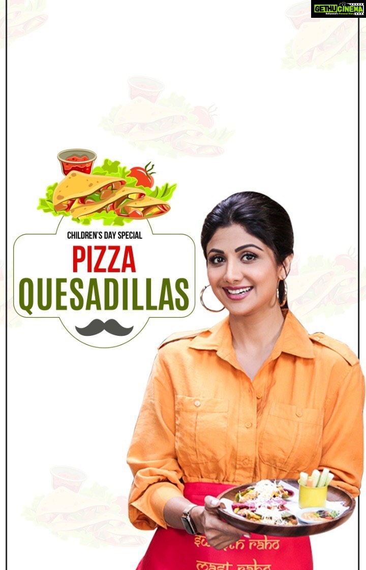 Shilpa Shetty Instagram - Getting kids to eat all their veggies without a fuss is a task! So on Children’s Day, we’ve decided to win them over with some yummy Pizza Quesadillas! It’s a veggie delight with a cheesy twist! Must try it! To download the Shilpa Shetty App: click on the link in the bio! ~ #SwasthRahoMastRaho #TastyThursday #SSApp #ChildrensDay #foodie #healthy #tasty