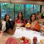 Shilpa Shetty Instagram - Karva Chauth puja .. with the KC gang . Thankyou @kapoor.sunita for getting us together and being the bestest hostess always . #love #gratitude #love #longlife #karvachauth #rituals #traditon #customary Juhu, Mumbai