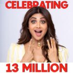 Shilpa Shetty Instagram – It is said that ’13’ actually symbolizes love, motivation, inspiration, and strength. This is so true! Our 13 MILLION strong #InstaFam inspires and motivates me to work harder, stay fitter, and do better each day. I love you all for keeping me going 🙏♥️🧿🤗😇 #13million #gratitude #SwasthRahoMastRaho #grateful #blessed #happiness #gratitude #smiles #instagram #milestone #13