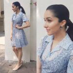 Shraddha Kapoor Instagram – Woo woooo promotions start yesterday! #HalfGirlfriend #19thMay The dream team making their magic happen – styled by @tanghavri assisted by @nidhijeswani (wearing @luisabeccaria_official) make up & hair by @shraddha.naik @florianhurelmakeupandhair 🙌❤️