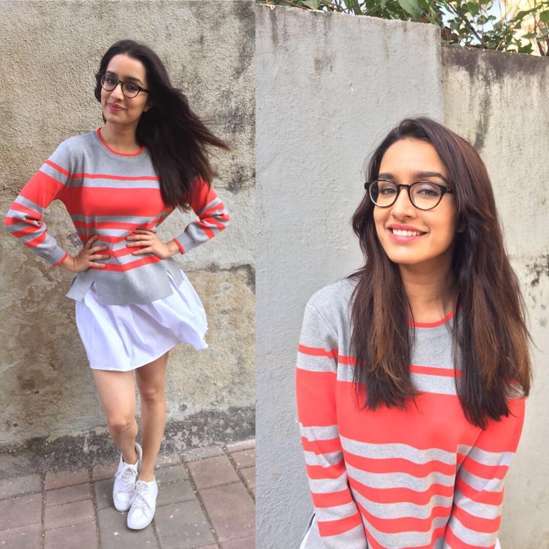 Shraddha Kapoor Instagram - Today promoting wearing an #EnglishFactory dress & @zara shoes @tanghavri @shraddha.naik @amitthakur26 #OkJaanu #13thJanuary 🤸🏻‍♀️🌈❤
