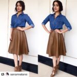 Shraddha Kapoor Instagram – #Repost @sanamratansi with @repostapp
・・・
Press con in Hyderabad today #rockon2promotions @shraddhakapoor wearing 
Shirt @topshop 
Skirt Madison @madison_onpeddar 
Shoes @forever21 
HMU @shifstershettty @meldemuredsouza 
#StyleCell #sanamratansiforstylecell