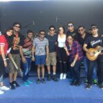 Shraddha Kapoor Instagram – Sound check! Yesterday. How amazing it was to sing with this awesome awesome band! #FarhanLiveBand Here’s me with the band! 💕☺️❤️