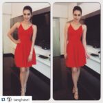 Shraddha Kapoor Instagram - #Repost @tanghavri with @repostapp. ・・・ #instacollage red hot in @masonbymm and @aldo for ABCD2 promotions in banglore today ! @kapoorshraddha @shraddha.naik @amitthakur26