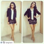 Shraddha Kapoor Instagram - #Repost @tanghavri with @repostapp. ・・・ #instacollage @kapoorshraddha sporting yet another look by my favourite designer @masonbymm at promotions today #monochrome #alwayschic #blacknwhitecannevergoouttastyle